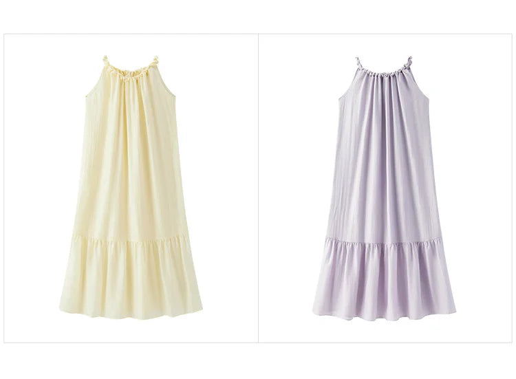 Women Dress Bowknot Textured Halter Neck Vacation A Line Maxi 2026 Summer Romantic Fresh Elegant Soft Comfy Holiday Top