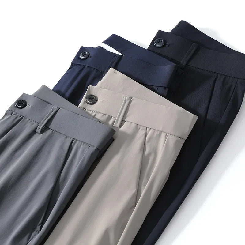 Stretch Soft Suit Men Thin Fashion Business Formal Trousers