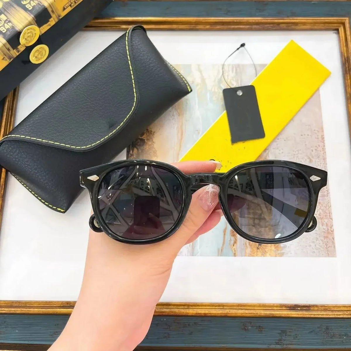 Authentic Johnny Depp LEMTOSH Fashion Top Quality Acetate Frames Men Women Sun Glasses Casual Square Vintage Male Couple Eyewear