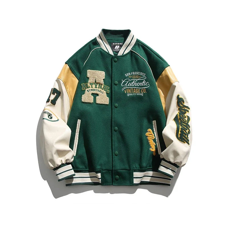 2024 Men's Baseball Jacket Casual Splicing Embroidery Baseball Uniform Autumn Outdoor Jacket Anti-Wind Casual Coat Mens Clothes