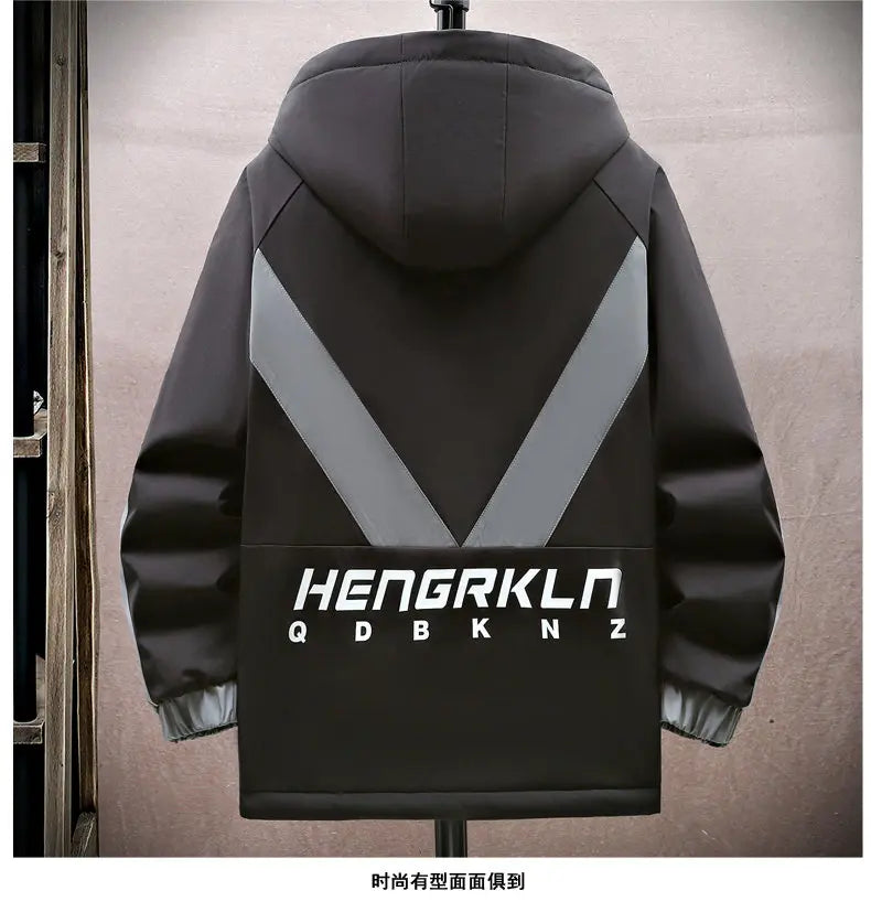 Winter Tracksuit Men Warm Sports Printed Thick Suit Mens Casual Hooded jacket+Pants Sweatsuit Male 2 Piece Sportswear