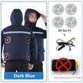New Casual Loose Cooling Electric Fan Air Conditioning Suit Men Construction Site Outdoor Work Suit With 4 Fans Cooling Coat