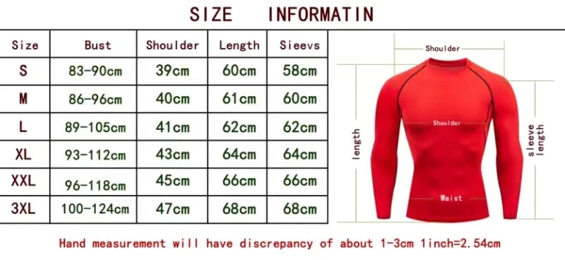 Men's Long Sleeves Fitness T-shirt Gym Compression Dry Fit T-shirt Sportswear Spring And Autumn Outdoor Sports Running Tees Tops