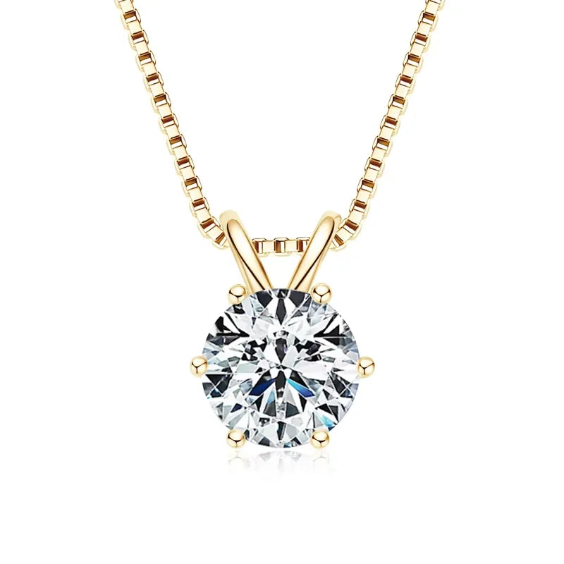 0.5ct-5ct Moissanite Pendant Necklace With Certificate For Women Original Real 925 Silver Chain Solitaire Drop Necklaces