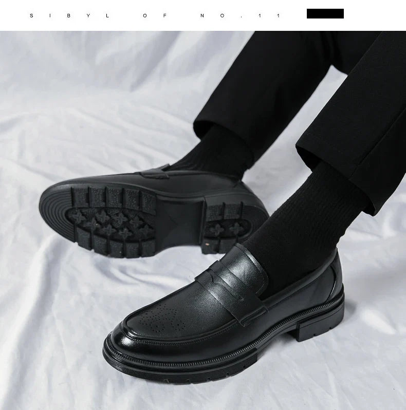 Men's Dress Shoes Retro Casual Business Leather Shoes Men Office Loafers Formal Social Brogues Wedding Leather Shoes For Men