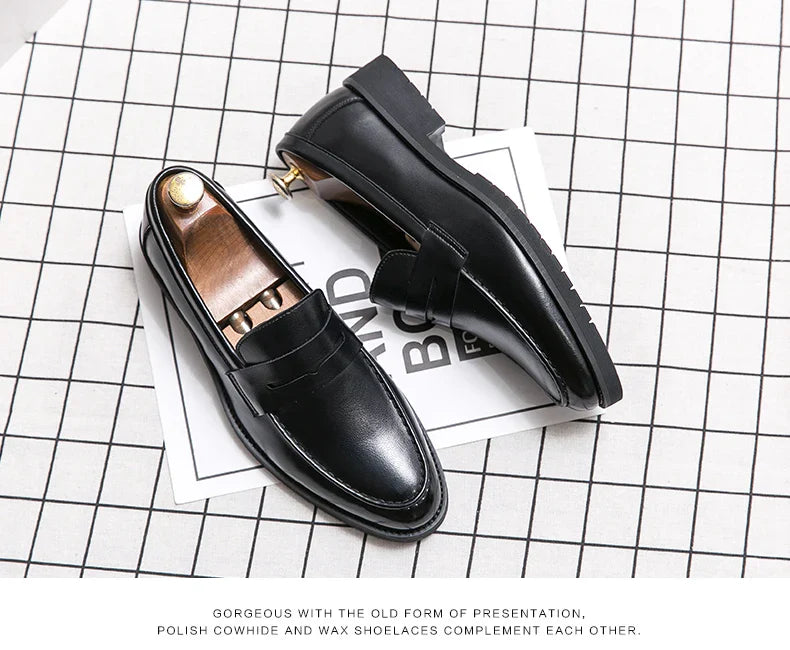 Men's Dress Shoes Formal Office Leather Brogues Shoes Male High Quality Casual Business Shoes Men Social Leather Loafers For Man