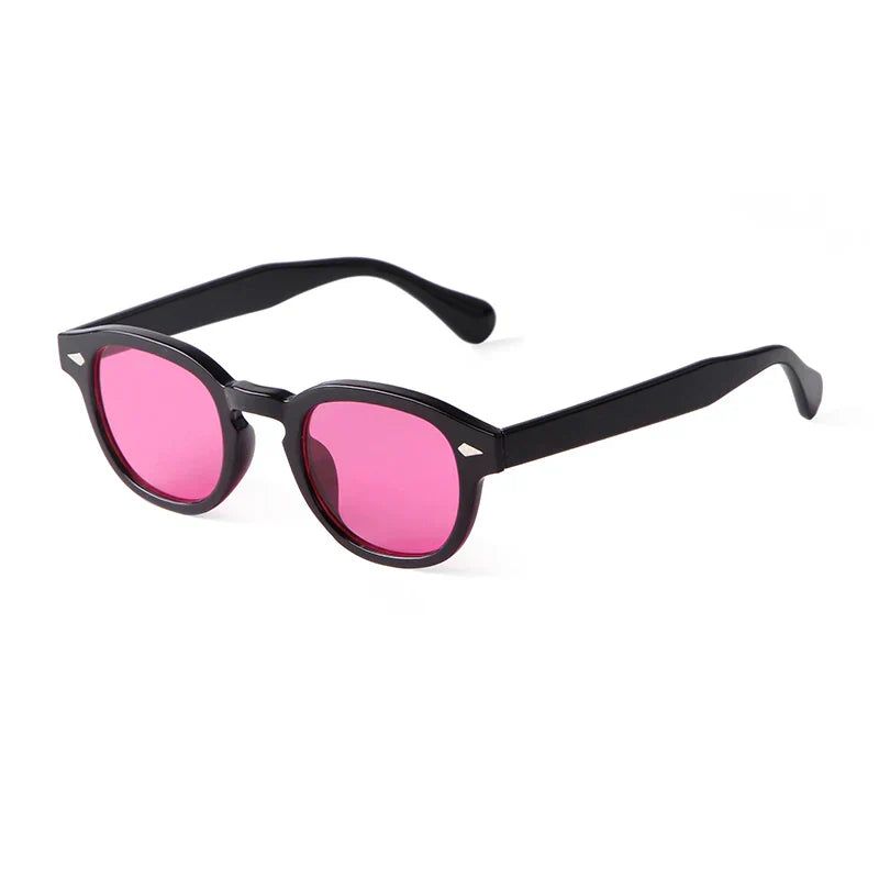 Vintage Tortoise Shell Round Sunglasses Women Men 2026 Brand Design Retro Rivet Yellow Blue Lens Square Sun Glasses Female Male