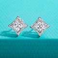 2.4cttw Four-Leaf Clover Cut Moissanite Earrings 925 Sterling Silver Princess Shape Stud Earring for Women Jewelry