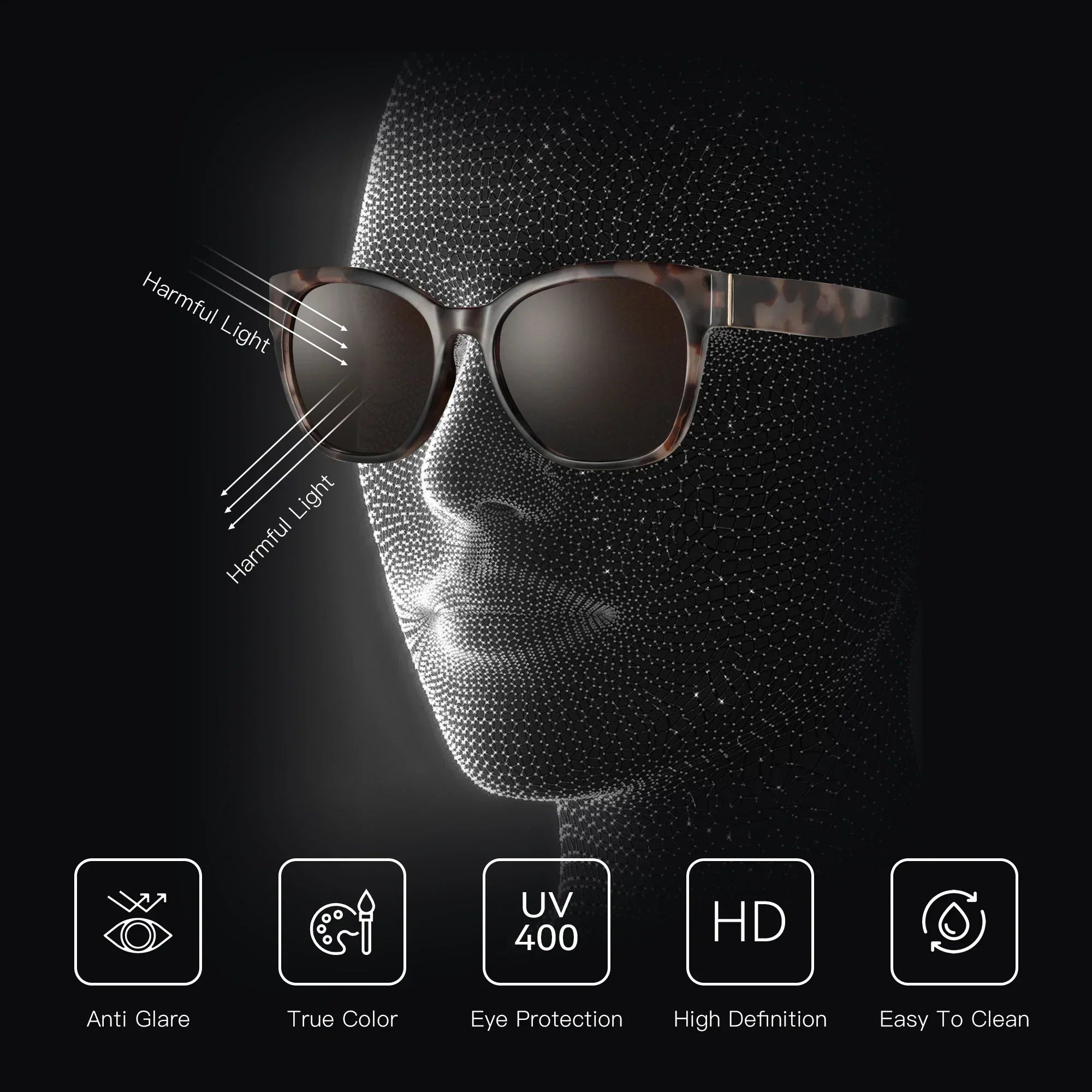 Fashion Cateye Polarized Sunglasses for Women - Oversized Sun Glasses UV400 Protection Retro Shades Designer Style