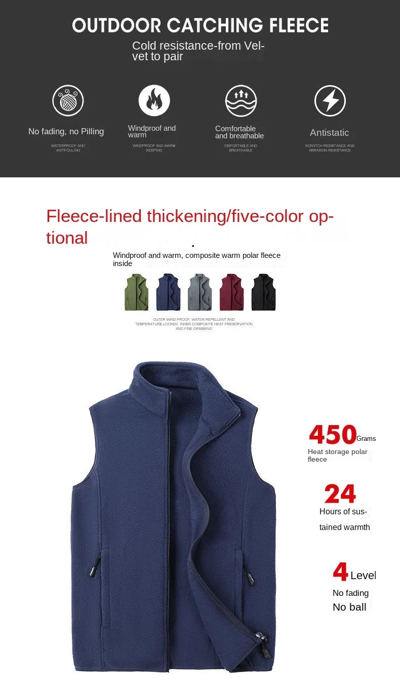 Autumn Fashion Plus Size Male Warm Waistcoat Fleece Vest Men's Lamb Cashmere Warm Sleeveless Coat Men Brand Clothing Winter Vest
