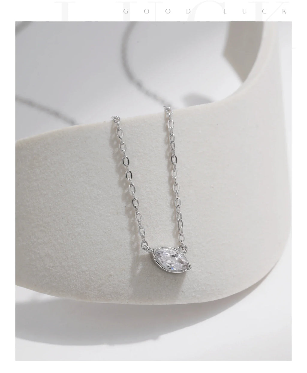 925 Sterling Silver Geometric Cubic Zirconia Pendant Necklace Fashion Stackable Asymmetrical Jewelry For Women Fine Gifts