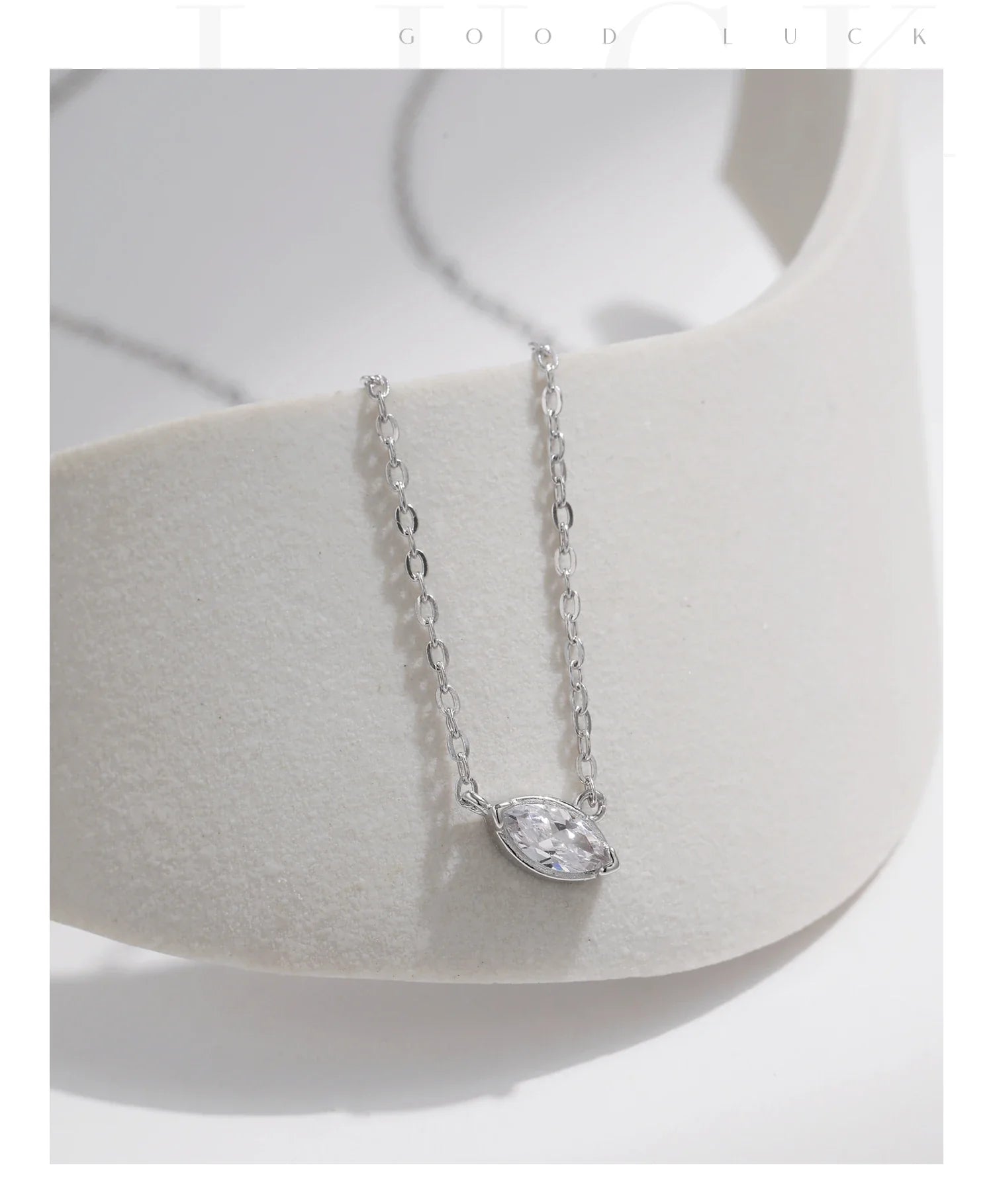 925 Sterling Silver Geometric Cubic Zirconia Pendant Necklace Fashion Stackable Asymmetrical Jewelry For Women Fine Gifts