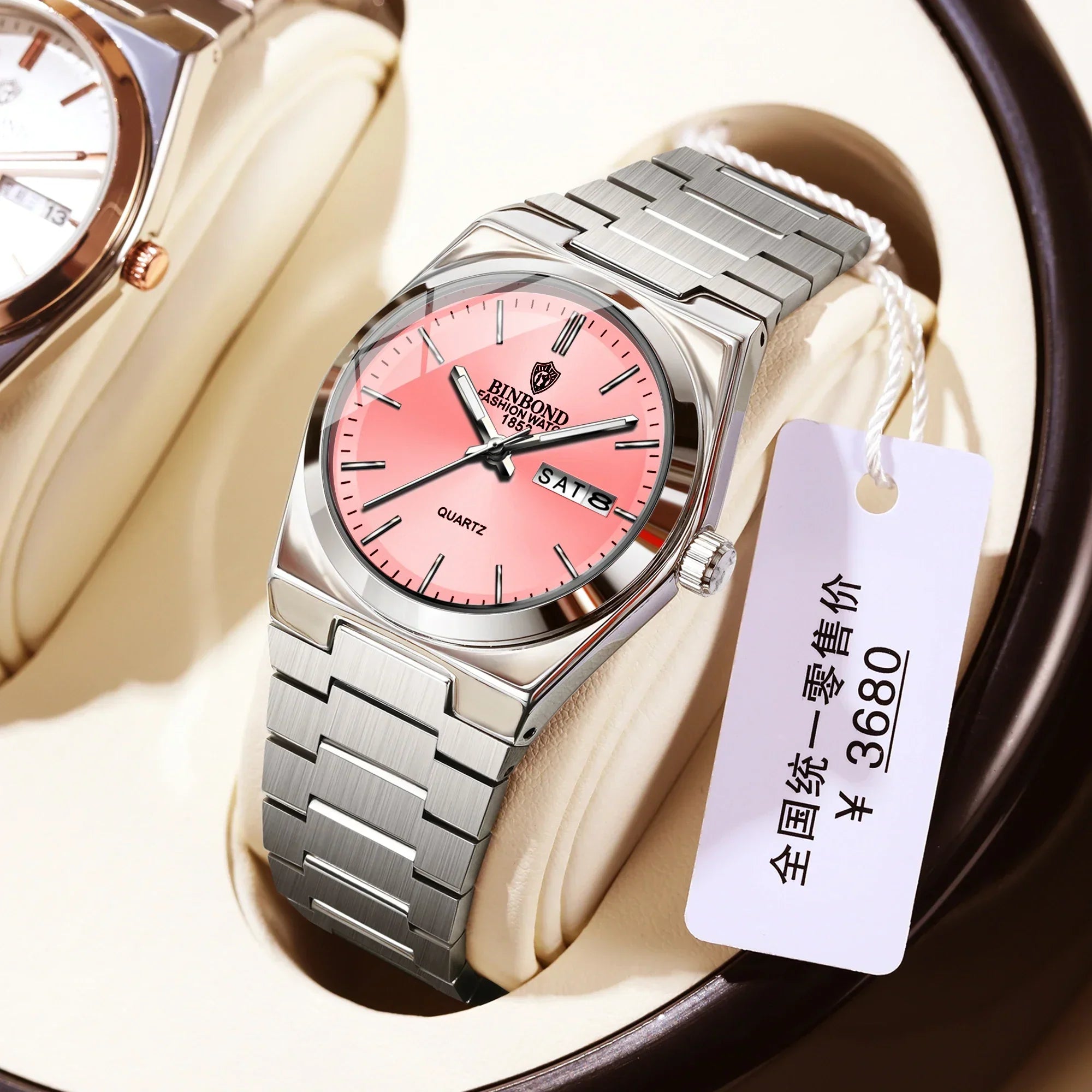 103 Business Women's Quartz Watch Waterproof Double Calendar Night Light Non Mechanical Ultra Thin Women's Quartz Watch