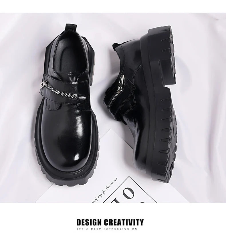 2026 New Derby men's leather shoes Thick bottomed British style design Leisure Party Business Office Luxury adult shoes