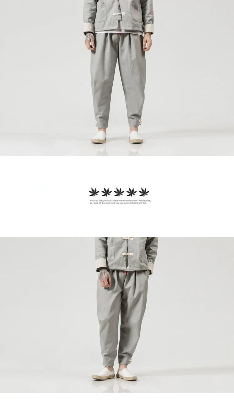 Kung Fu Coat Man Chinese Traditional Retro Autmn Long Sleeve Tang Suit Mandarin Collar Buckle Jacket Men Oriental Cotton Shirt