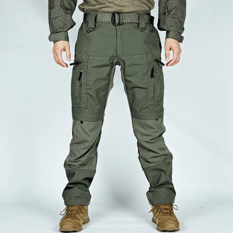 Men Tactical Casual Pants Multi-pocket Waterproof Tactical Cargo Trousers Wear-resistant Outdoor Hiking Workwear Trouser Male