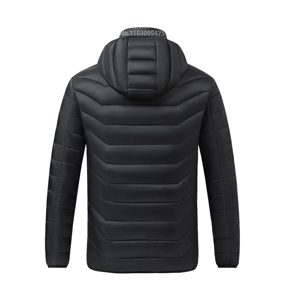 Self Heated Jacket Men Women USB Heated Clothing Cotton Washed Winter Thermal Skiing Camping Hiking Jacket 2-21 Areas Warm Coats