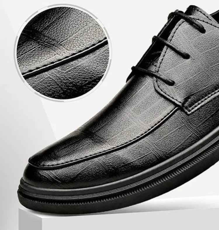 2024 New Men's Height Increasing Soft Leather Breathable Casual Business Elevator Shoes