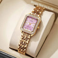 Fashion Rectangle Women Watches Ladies Rhinestone Quartz Watch Bracelet Strap Wristwatch Reloj Mujer（Without Box）