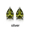 Rose Gold Yellow Gold Plated Oval Natural Amethyst Citrine Garnet Topaz Peridot 925 Sterling Silver Earrings for Women