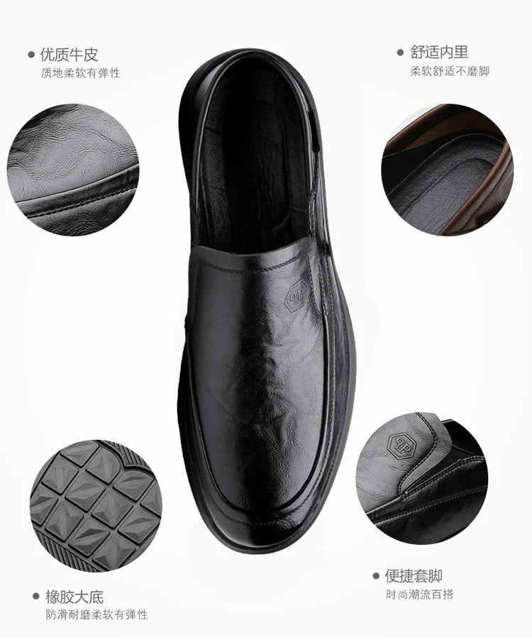 2026 Spring Business Casual Shoes for Men Solid Color New Designer Half Slippers Shoes Male Fashion Soft Sole Leather Shoe Man