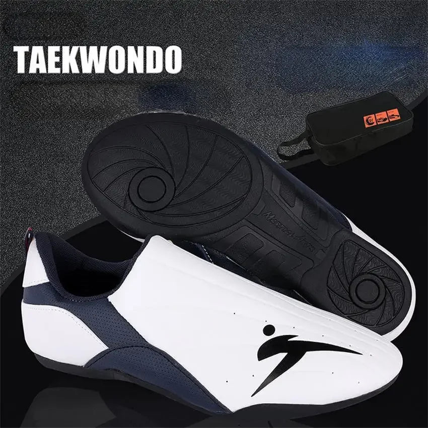 Adult Kids Wear-Resistant Taekwondo Coach Shoes Karate Sneakers Thick Soft Sole Breathable Men Martial Arts Kung Fu Boxing Shoe