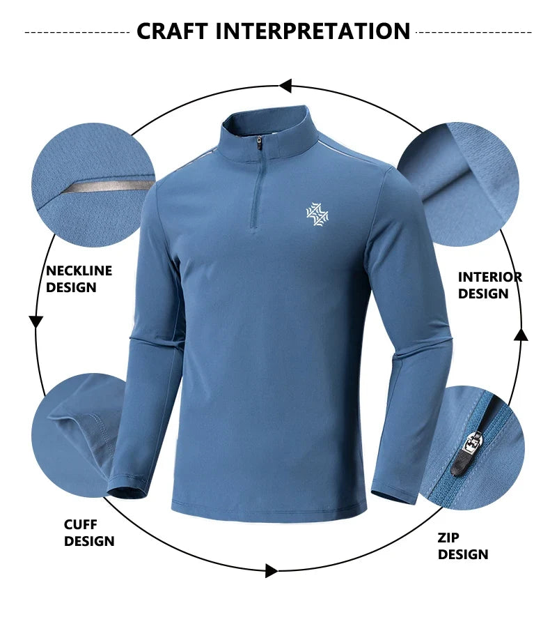 2026 New Autumn/Winter Men's Outdoor Sports Running Mountaineering Cycling Fitness Long Sleeve Breathable Elastic T-Shirt