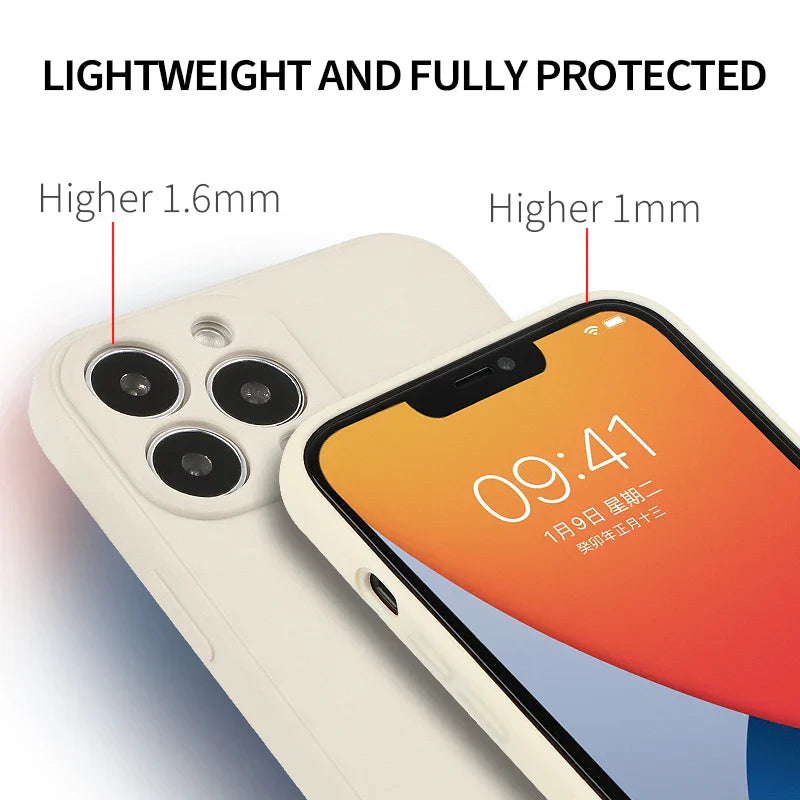 Case for iPhone 15 14 13 12 11 XSM X XR 6 7 8 Plus Waterproof Soft Case Black White Air Case Full Protect Case iPhone 12