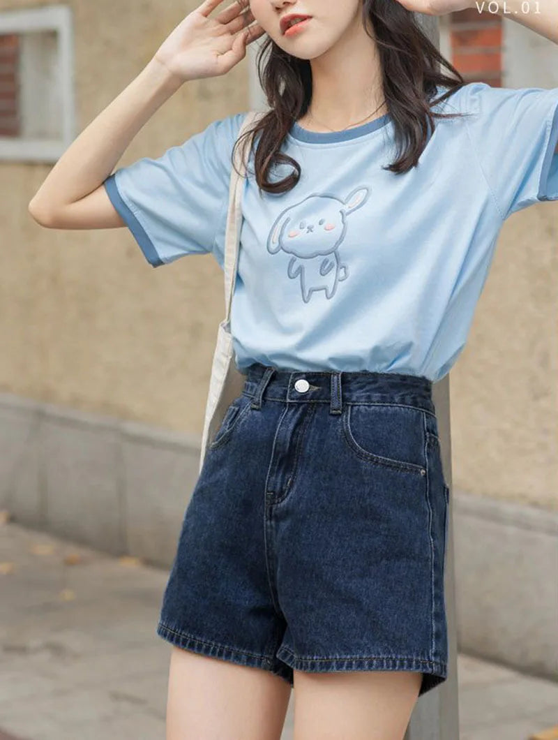 Wide Leg Denim Shorts Women Casual High Waist Loose Straight Shorts Woman 2025 Spring Summer Classic Button Jean Shorts