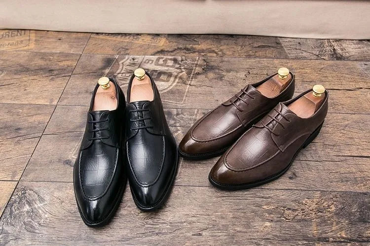 Men's British Style Leather Shoes Korean Version Pointed Toe Business Formal Trendy Versatile