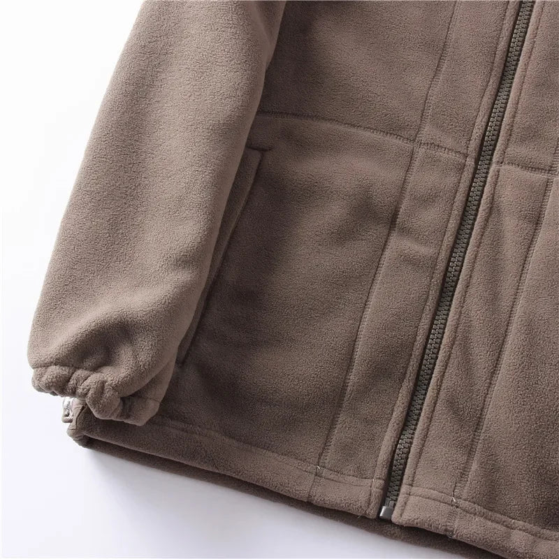 Thickened Double - Sided Polar Fleece Jacket for Men | Autumn/Winter Warm Casual Loose Fit Big Size Coat