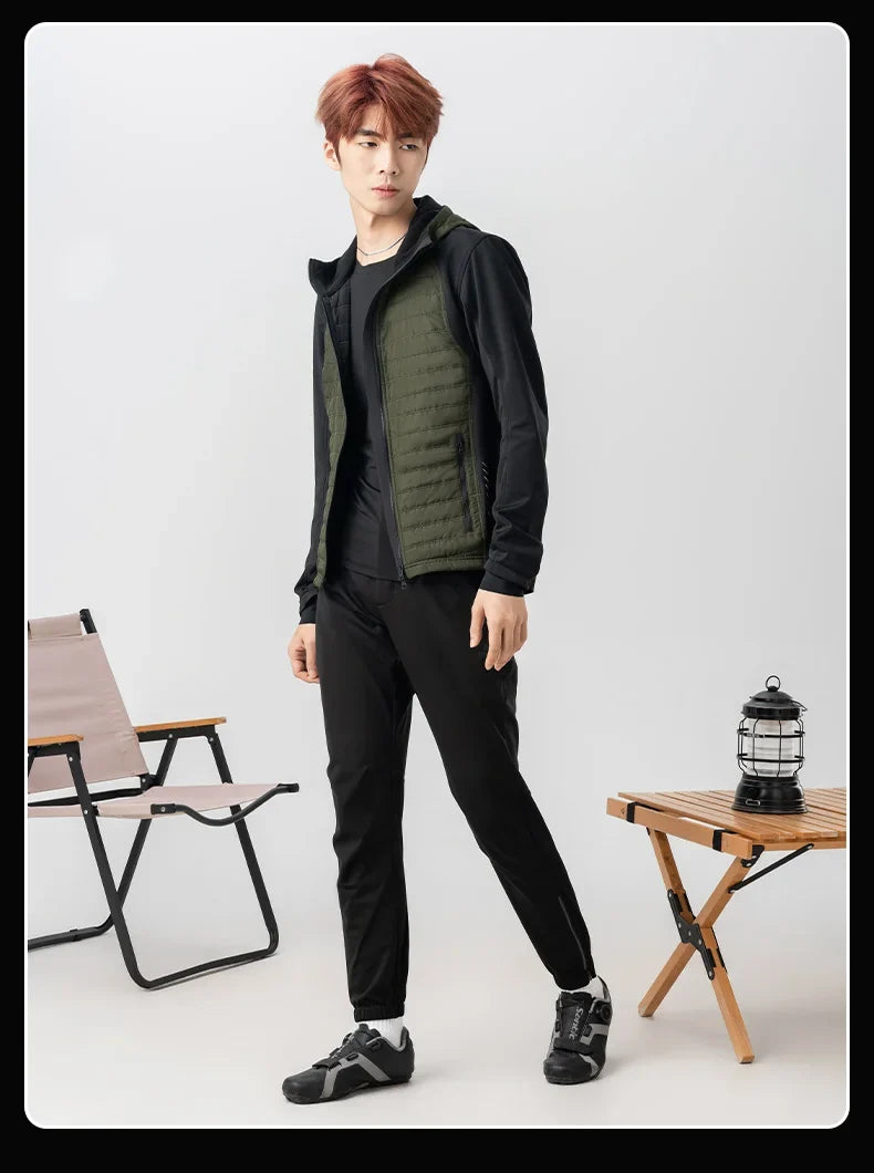 Winter Thermal Fleece Cycling Jersey Men's Ultralight Down Jacket MTB Road Bicycle Clothing Long Sleeve Ciclismo Coat