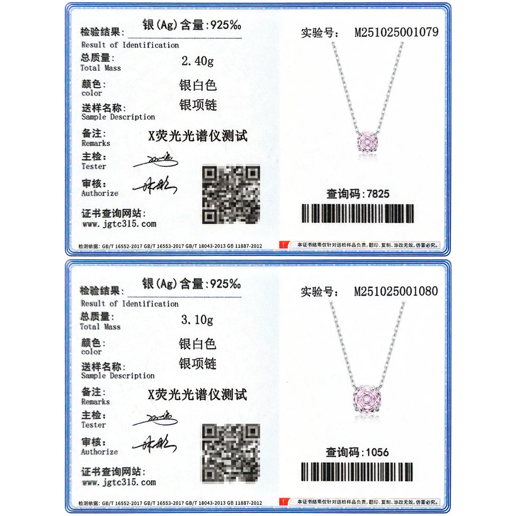 Rose Cut Pink CZ Pendant Necklace 925 Sterling Silver Sweet Delicate Light Pink Necklace For Women Party Fine Jewelry