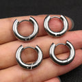 6pcs/lot Thick 3.0mm 4.0mm 5.0mm Stainless Steel Circle Hoop Earrings For Women Girls Gold Silver Color Round Geometry Earrings