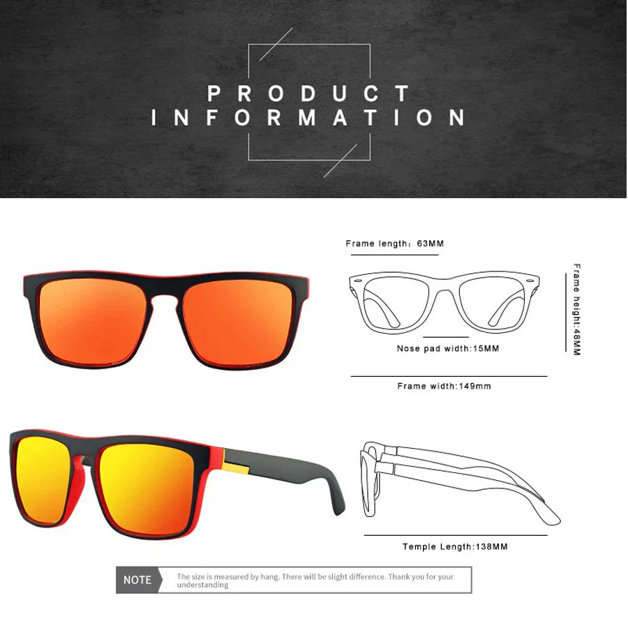 4PCS Fashion Vintage Square Sunglasses Men Women Fishing Driving Man Luxury Brand Designer Sun Glasses Anti-Glare Retro Eyewear
