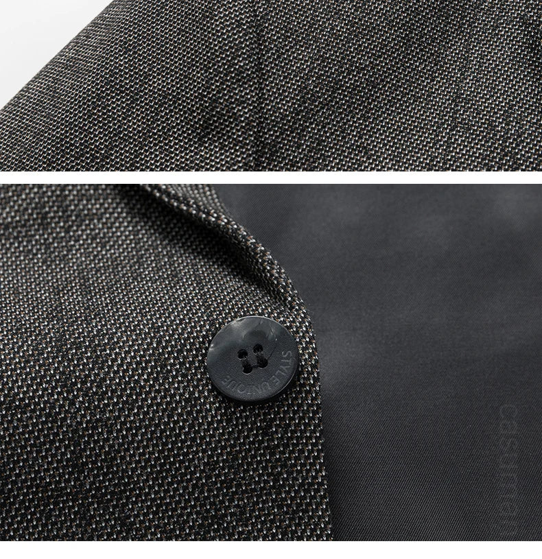 BROWON Brand Spring Autumn Forml Blazers for Men Slim Fit Two Button Fly Mens Suits Luxury Designer Wedding Coat Over Size