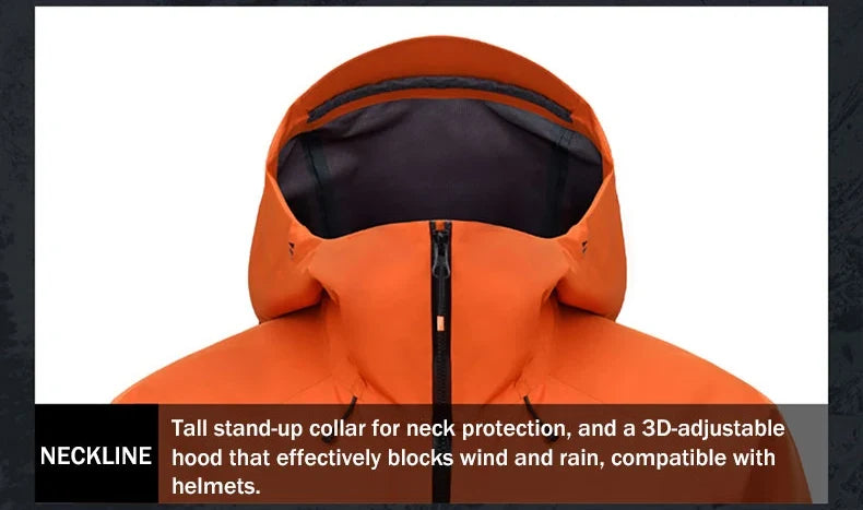 Mont-X Hard Shell Jacket GTX Rainstorm Waterproof Hooded Coats Outdoor Professional Mountaineering Jackets KG2441135