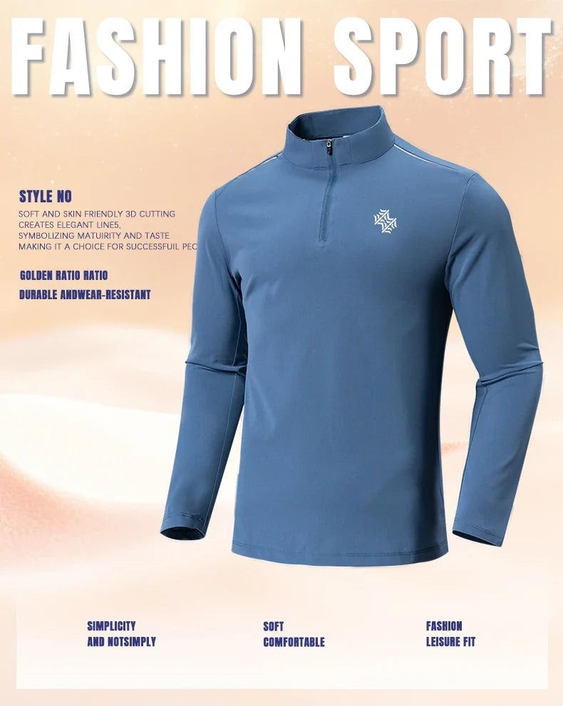 2026 New Autumn/Winter Men's Outdoor Sports Running Mountaineering Cycling Fitness Long Sleeve Breathable Elastic T-Shirt