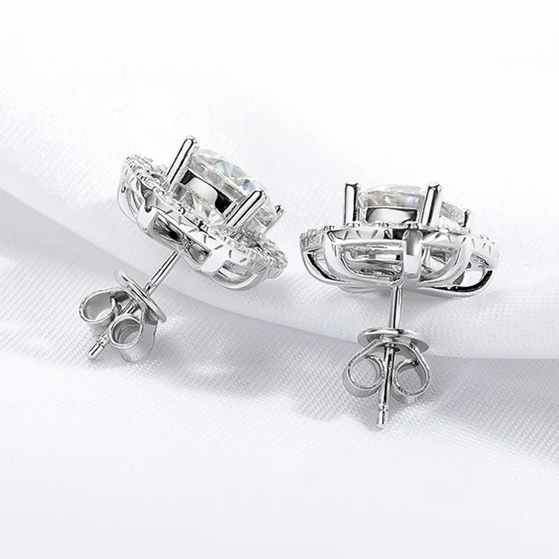 2ct+0.3ct Full Moissanite Studs Earring for Women Sparkling Diamond Wedding Party Ear Stud S925 Sterling Silver Jewelry