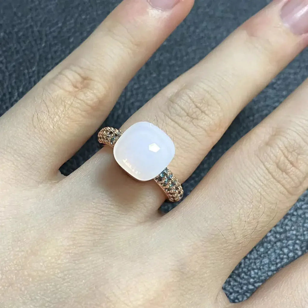 10.6mm Classic Ring for Women Light Blue Zircon Blue Topaz Candy Water Drop Crystal Ring Platinum Plated Jewelry Gift