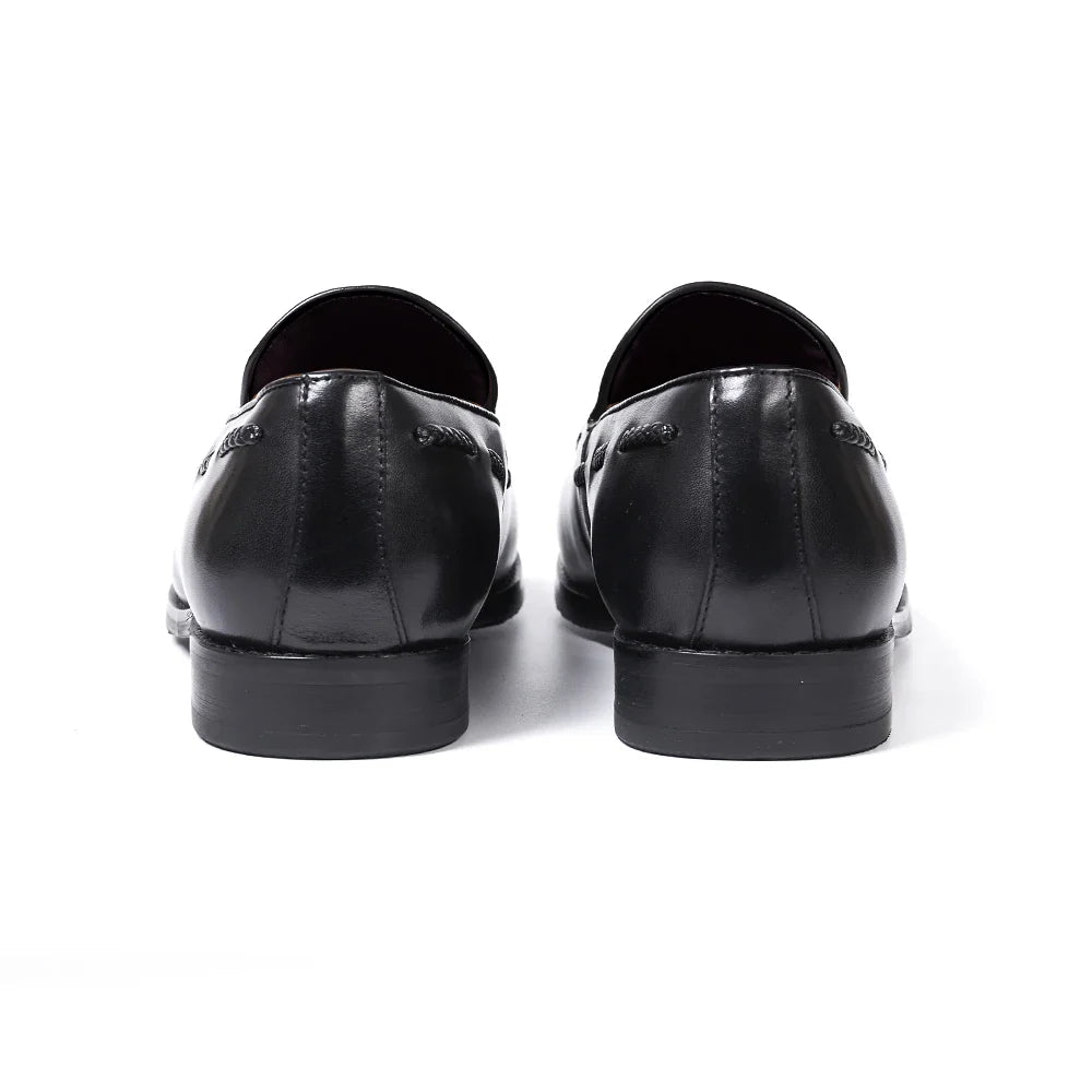 Classic Men's Genuine Leather Tassel Loafers Handmade Slip-On Casual Shoes Comfortable for Office Wedding Dressing Daily Wear