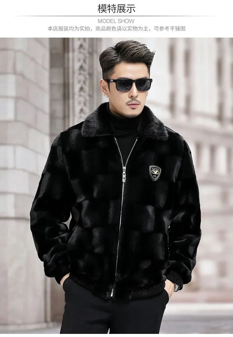 2025 Autumn and Winter Fashion Trend Plus Fleece Thickened Warm Jacket Men's Casual Loose Comfortable High-Grade Large Size Coat