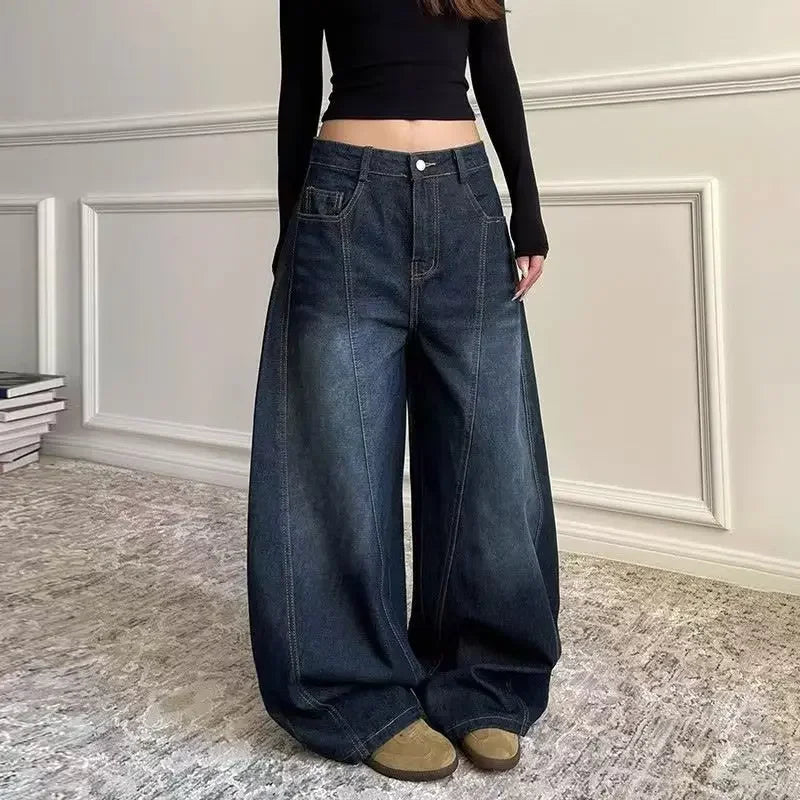 High Waist Wide Leg Denim Jeans