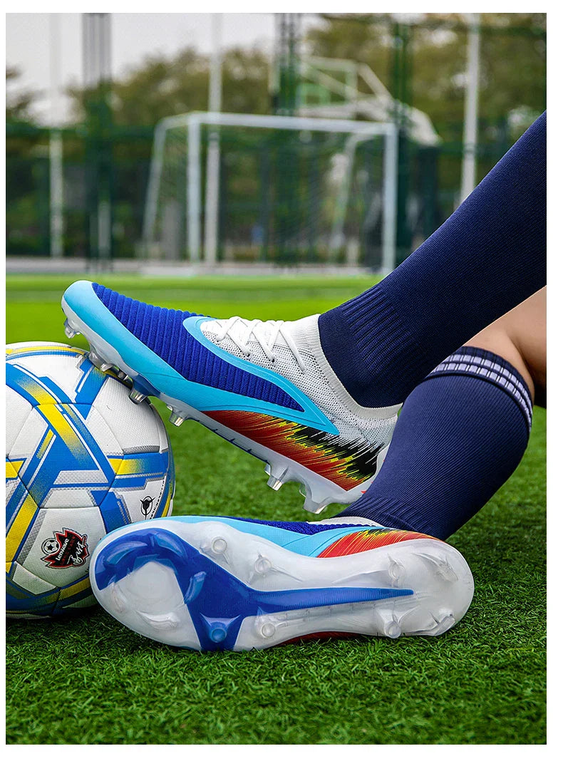 New Men Football Boots Shoes Soccer Match Training Soccer Shoes Non-Slip Cleats Long Spikes FG Ultralight Outdoor Drop Shipping