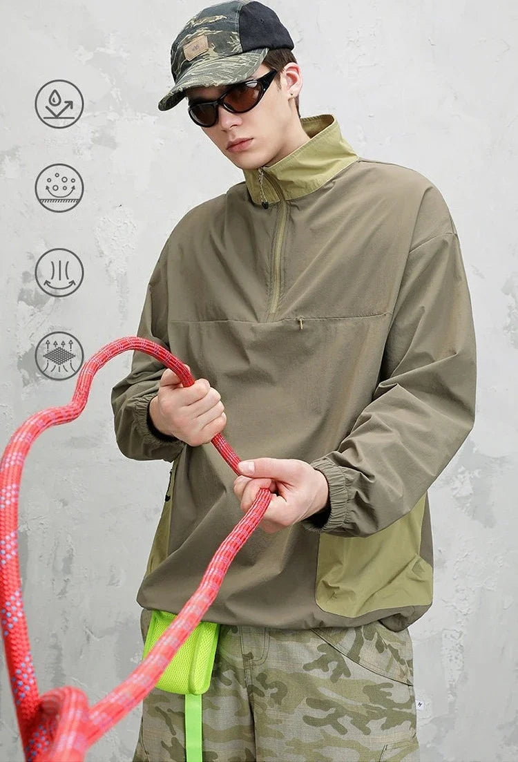 Autumn Utility Sweatshirt | Water-Repellent + Static Control + 4-Way Stretch (Unisex) Casual Loose Fit T-Shirt