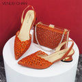 Women's High Heel Pointed Toe Sandals Party Silver Color Shoes and Bags Set