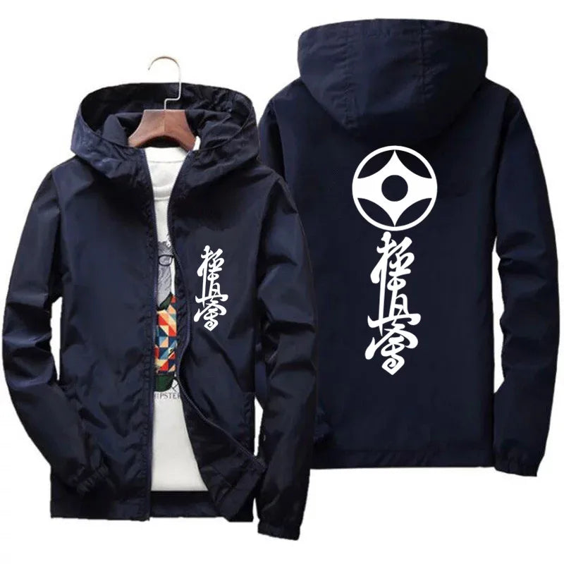 Streetwear Kyokushin Karate Thin Parent-Child Boys Girls Jacket Motorcycle Windbreaker Men's Zipper Bomber Coat Plus Size