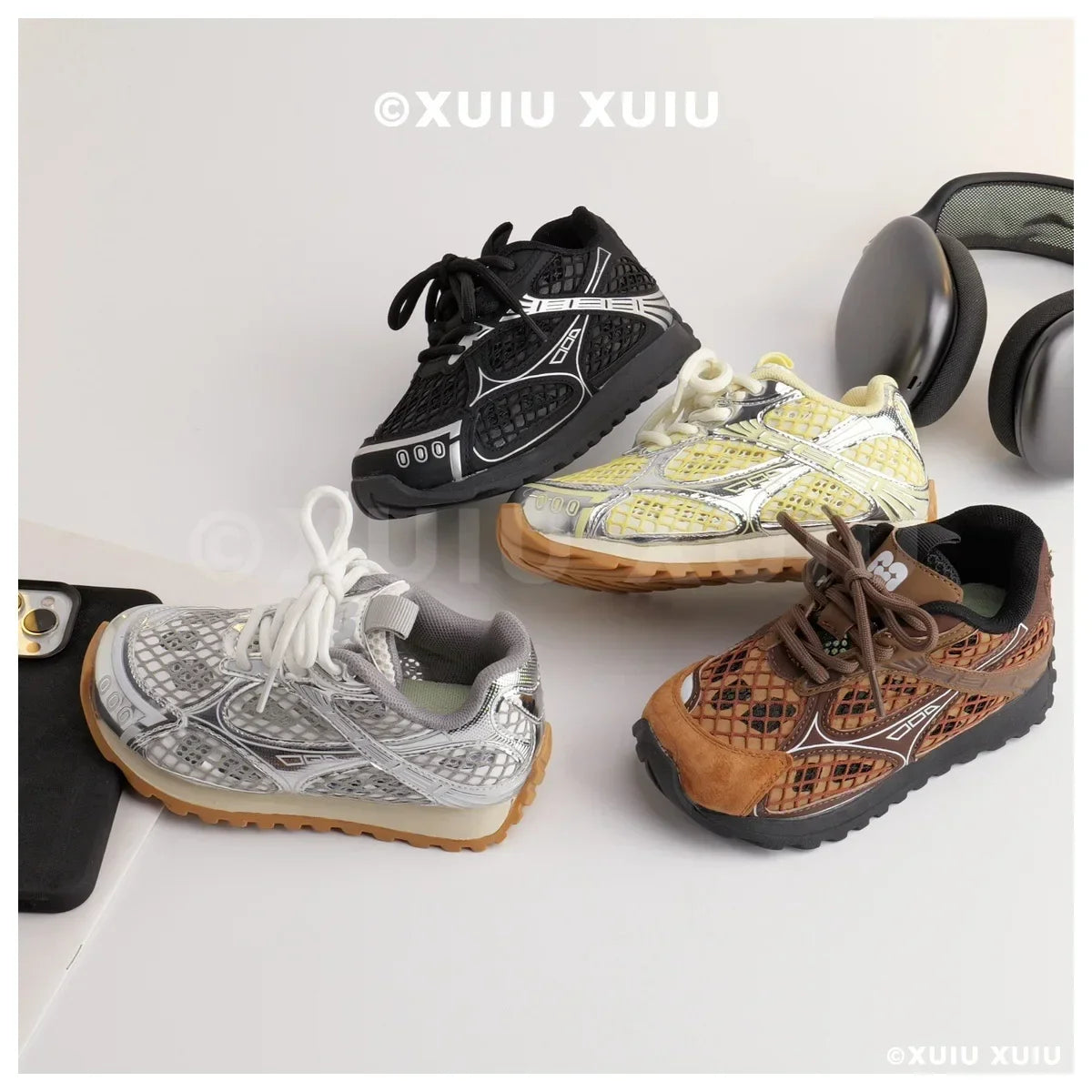 2025 Summer Boys Girl Sports Running Shoes Baby Toddler Kid Breathable Orbit Metallic Sneaker Children Casual Fashion Tenis Shoe