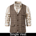 Suit Vest Men British Style Plaid Single-breasted Pocket Man Waistcoat Business Casual Slim Sleeveless Male Vest