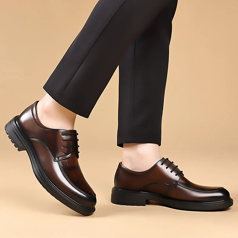 Fashion Men's Oxford Office Shoes High Quality Casual Leather Round ToeFlat Designer Business Dress Shoes Outdoor Walking Shoes